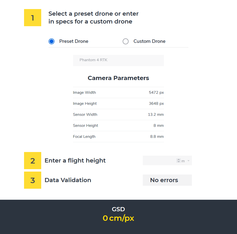 Propeller GSD calculator