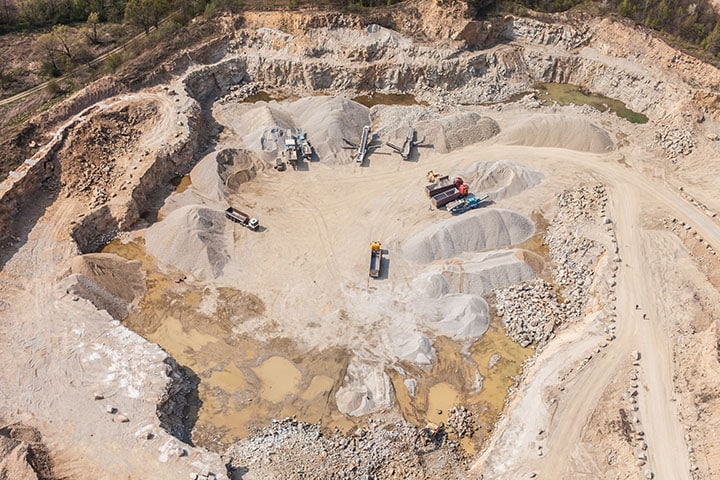 aerial view of quarry