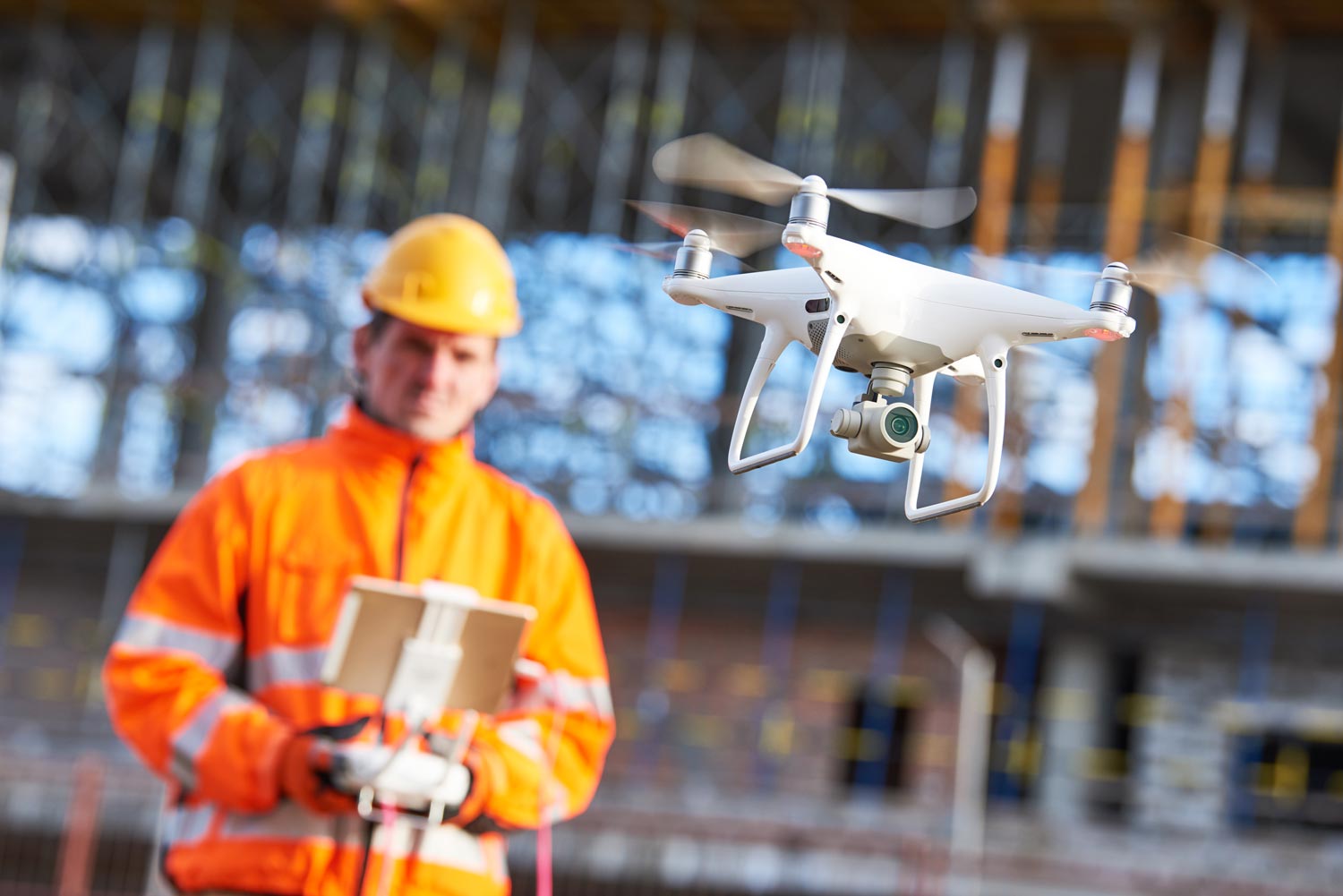 Construction site survey with drone