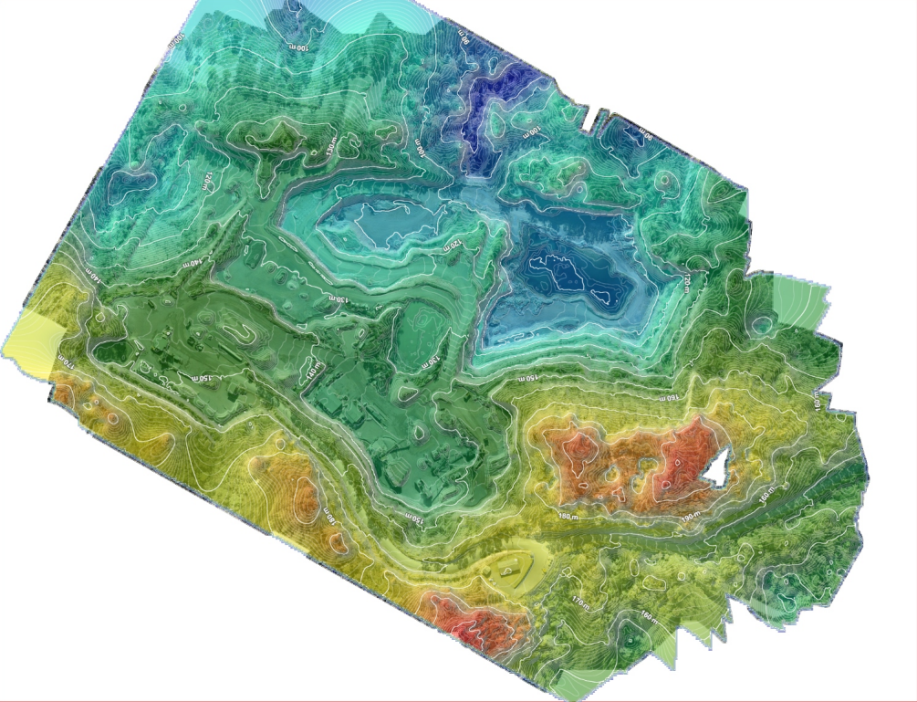 earthwork elevation map captured by drone