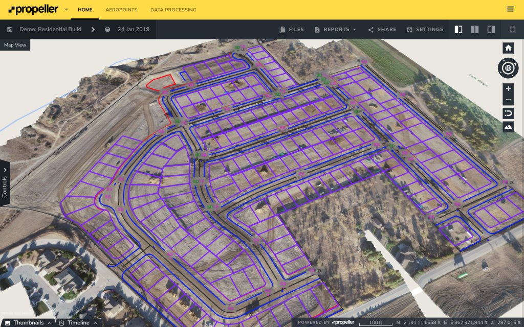 Comparing against the design file using earthwork software