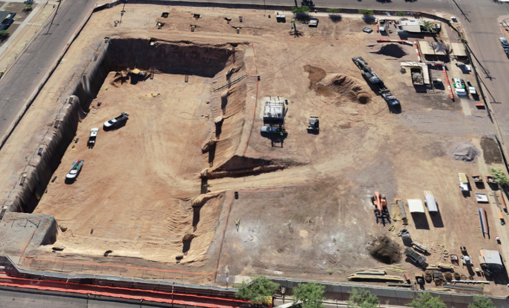 Blount contracting aerial view of worksite Trimble Stratus