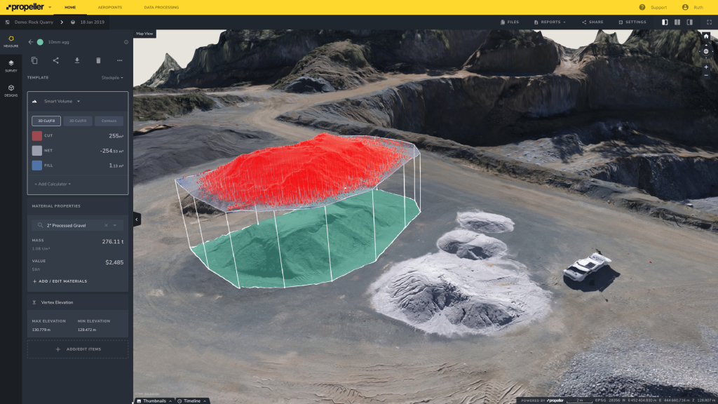 stockpile measurement using drone survey