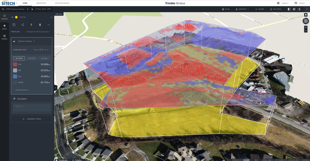 Sunesis cut/fill earthwork quantities