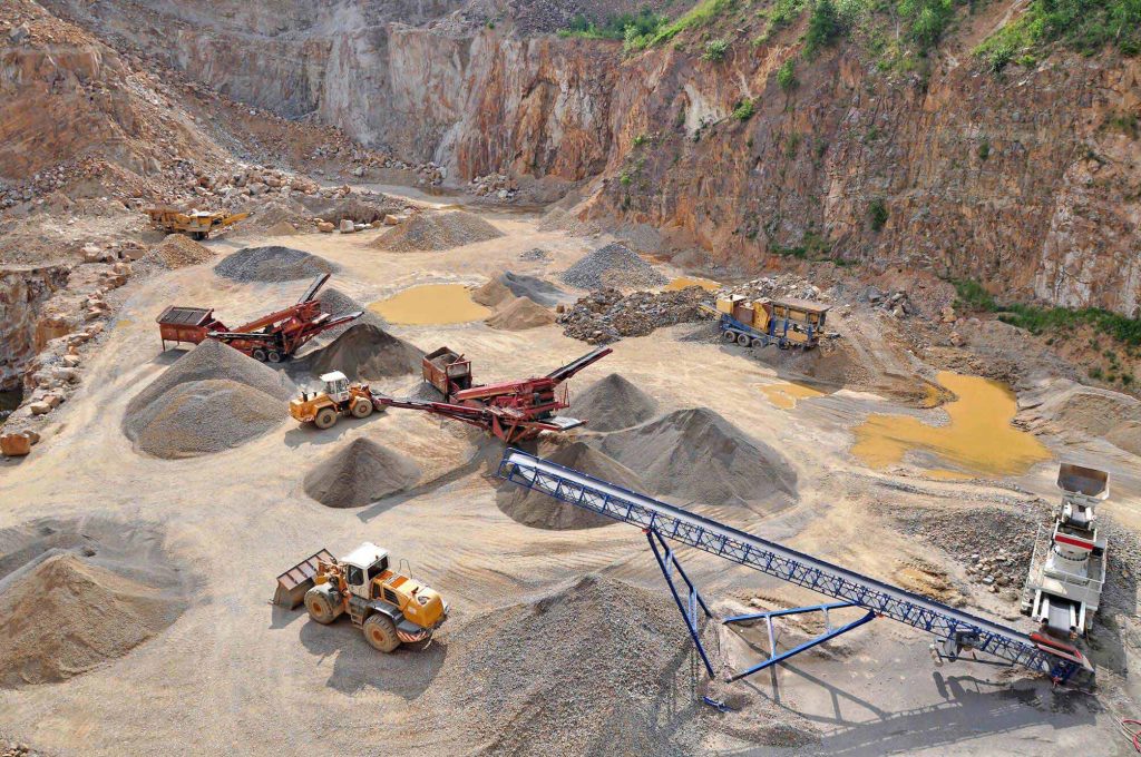 view of a drone for stockpile measurements