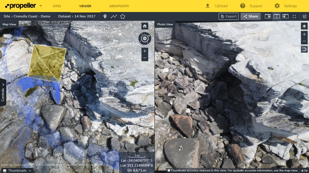 linking features between photos in drone photogrammetry