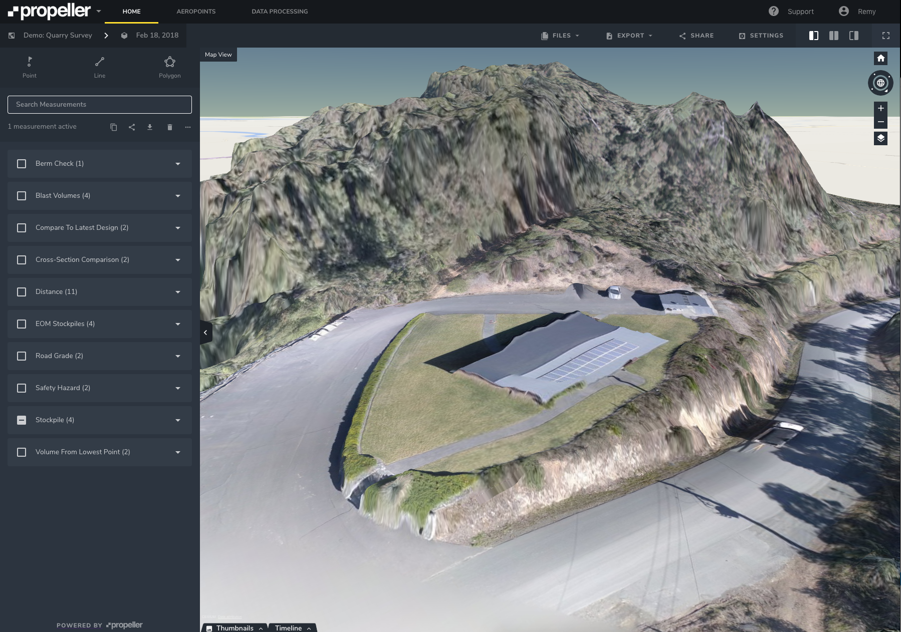 filtering used to remove buildings from drone data
