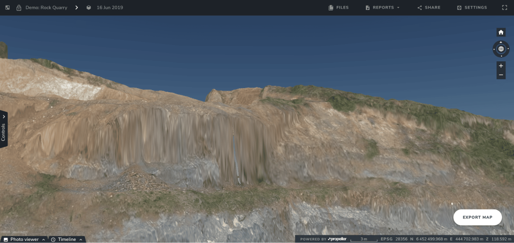 Propeller Platform quarry demo site without vertical face imagery 