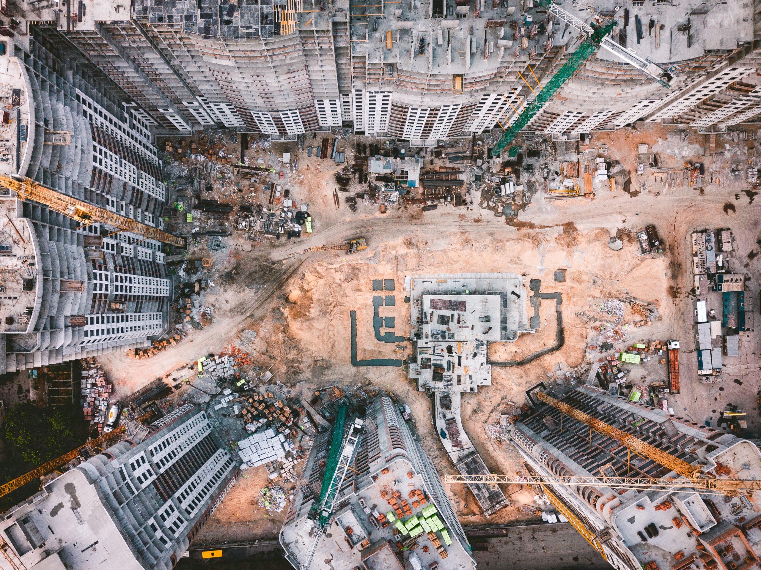 aerial image of worksite 