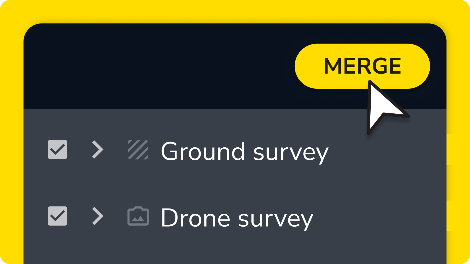 merge button within the propeller platform ground survey drone survey