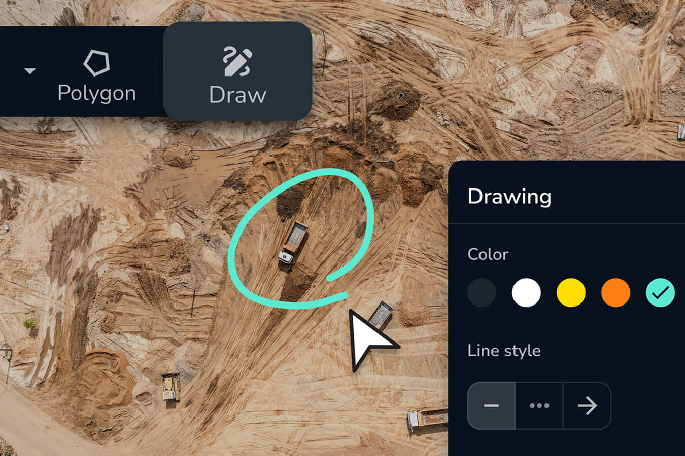 Truck highlighted in Propeller utilizing the markup tool