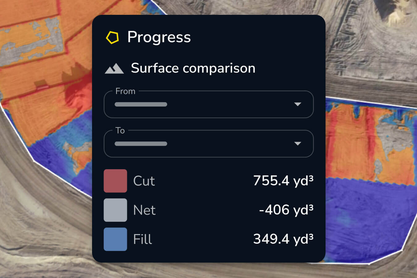 Propeller cut fill surface comparison