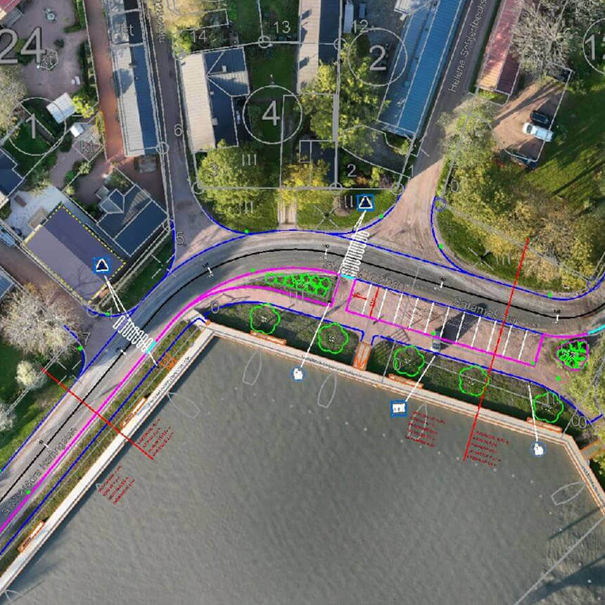 Steax construction site with Propeller measurements laid over