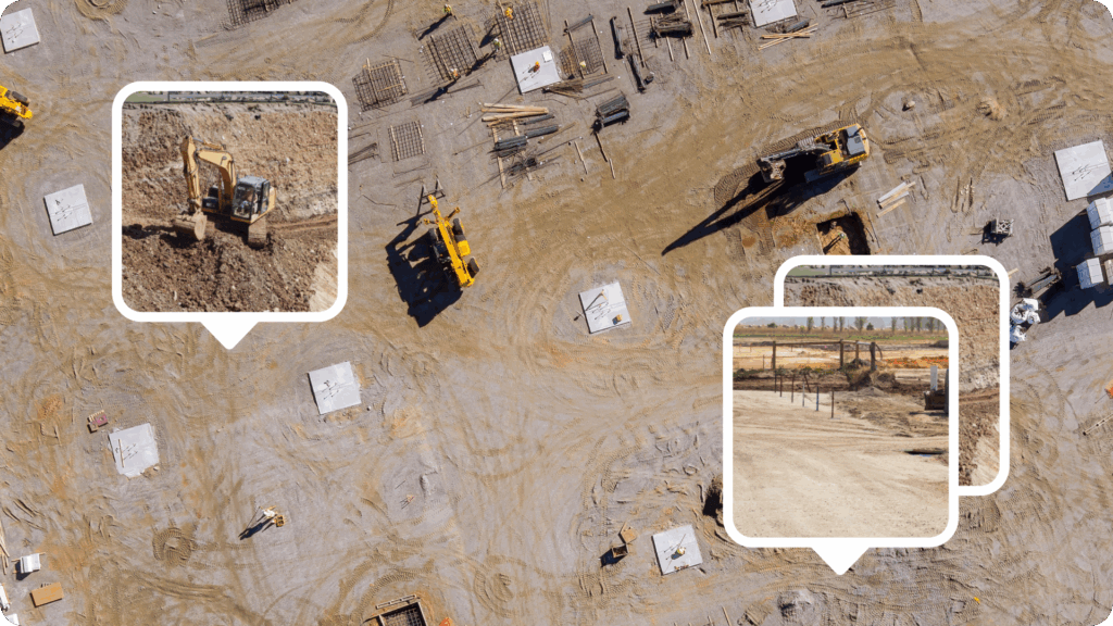 Media images highlighted in Propeller showing areas of attention for construction workers