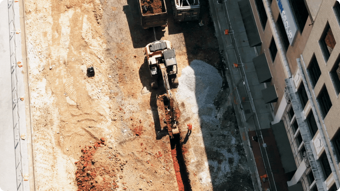 data centers image in the beginning stages of pre-constructions