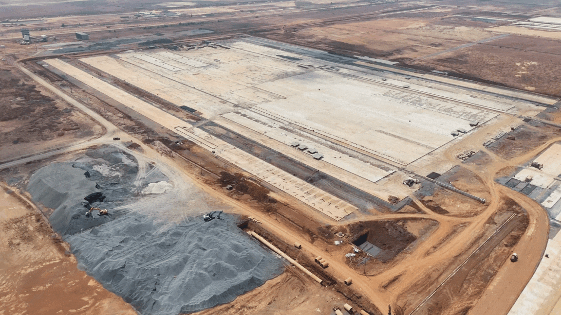 data centers image in the beginning stages of pre-constructions