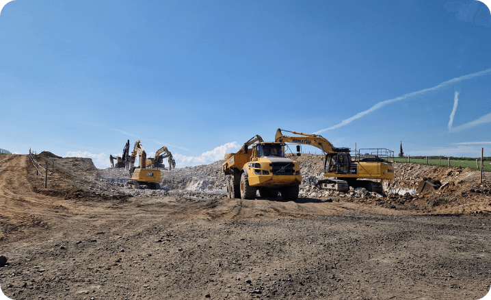 construction equipment on a worksite