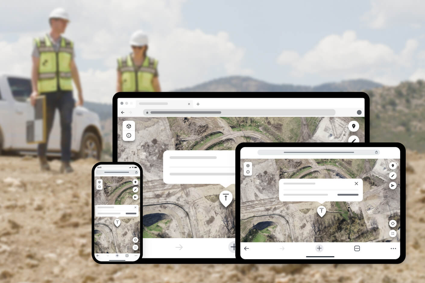 images of Propeller software on computer, tablet and iphone
