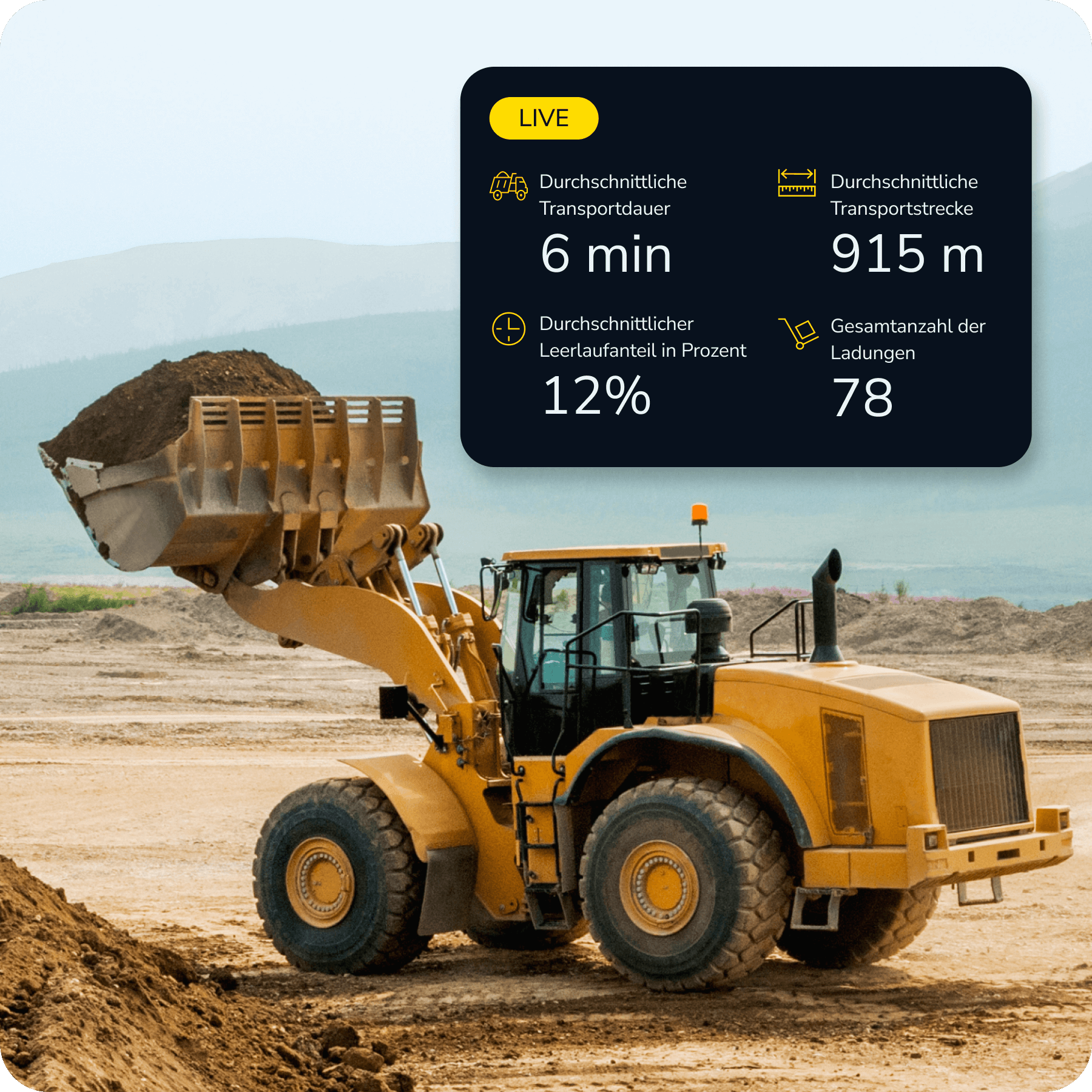 Wheel loader on construction site