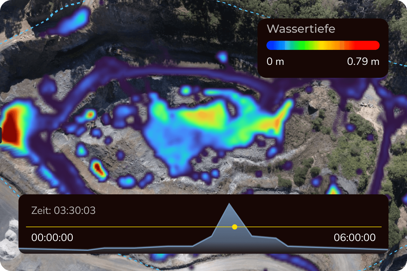 Mockup der Niederschlagssimulation in Propeller