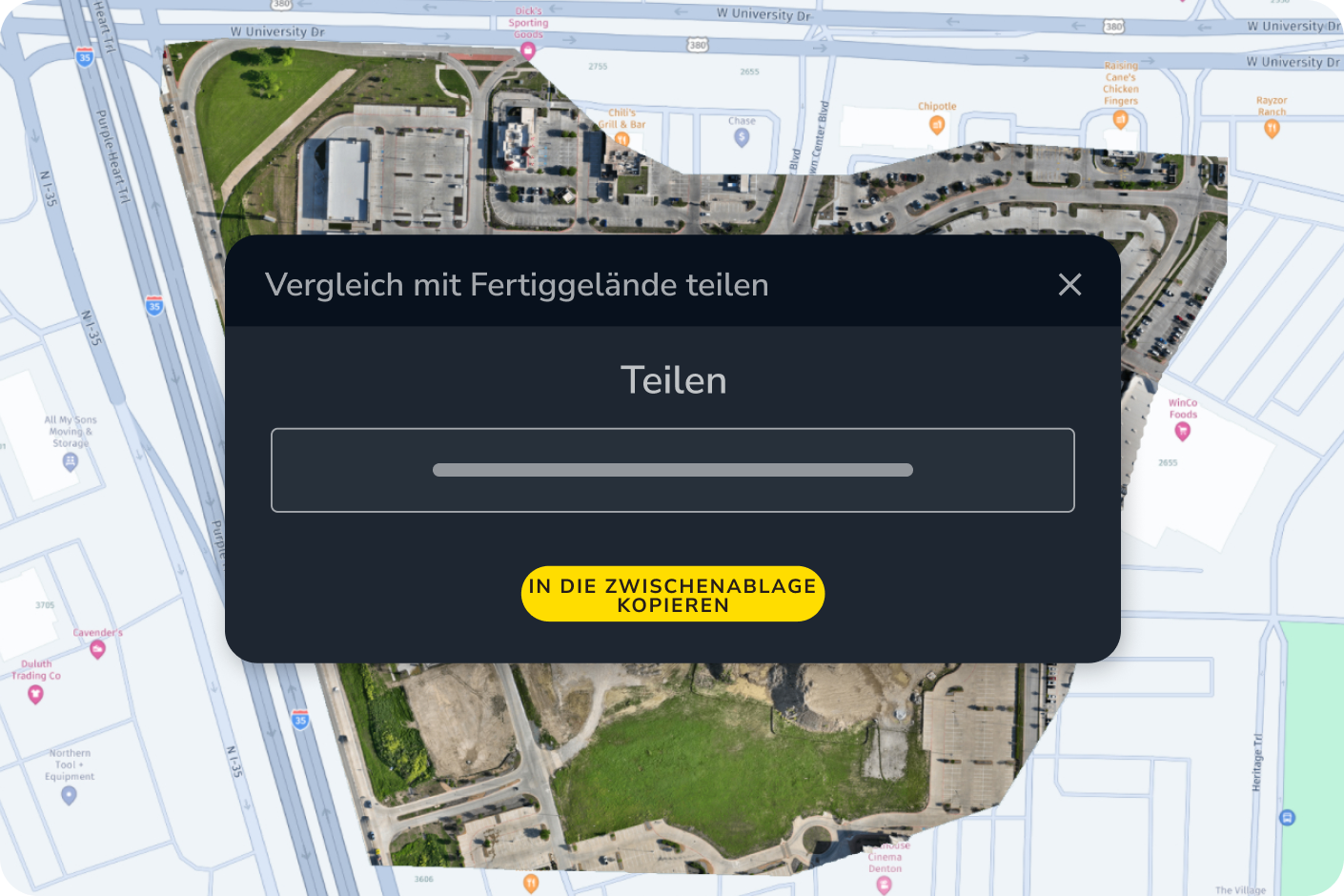 Propeller Mockup "Daten teilen"