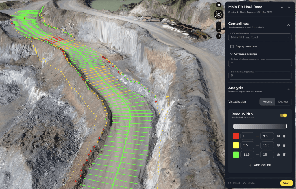 Mining haul road analysis