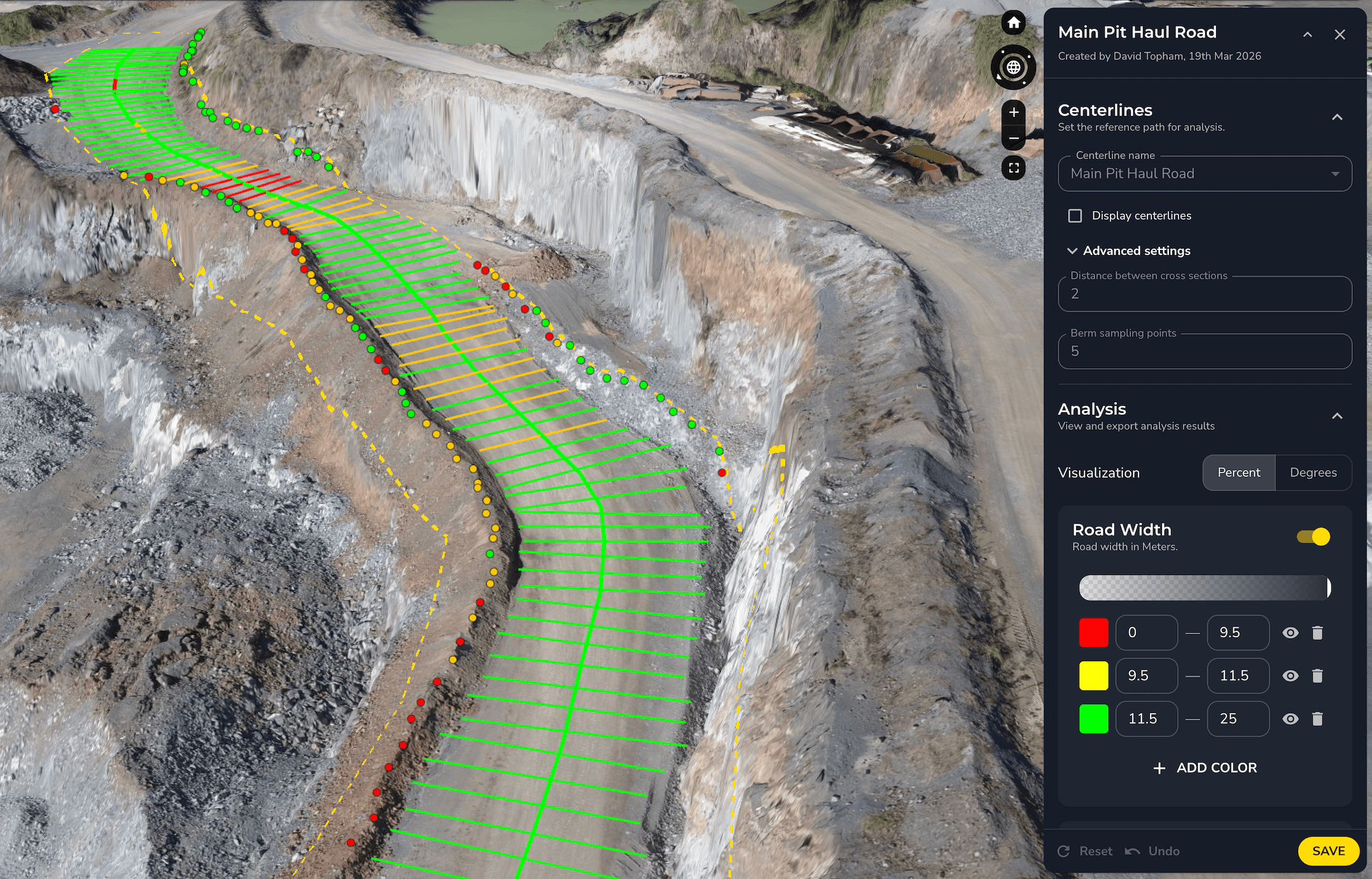 Mining haul road analysis