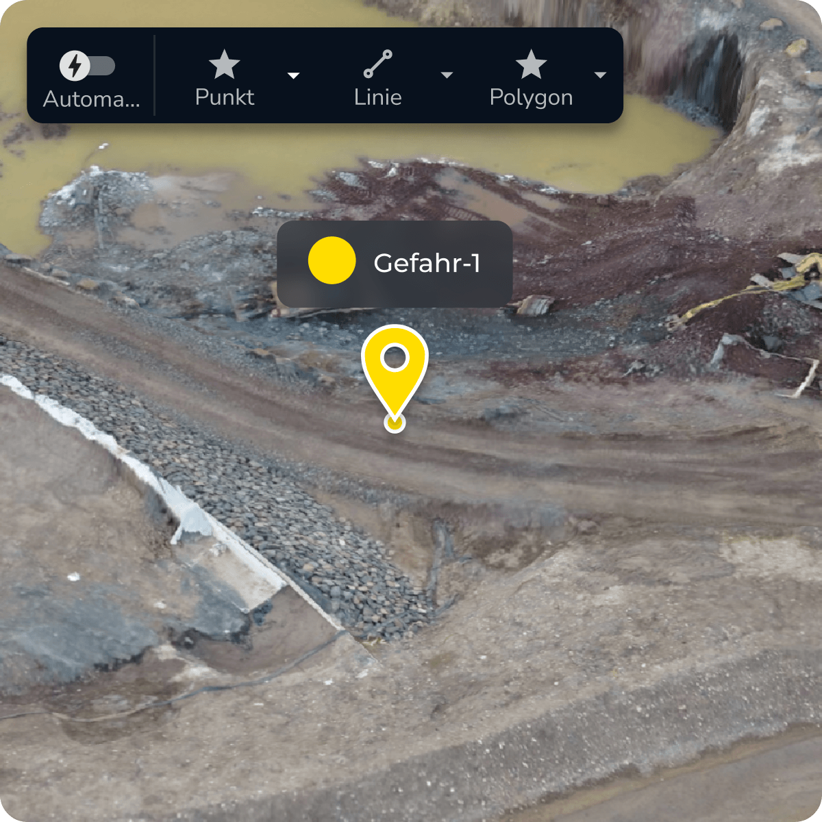 Mockup einer markierten Gefahr in Propeller