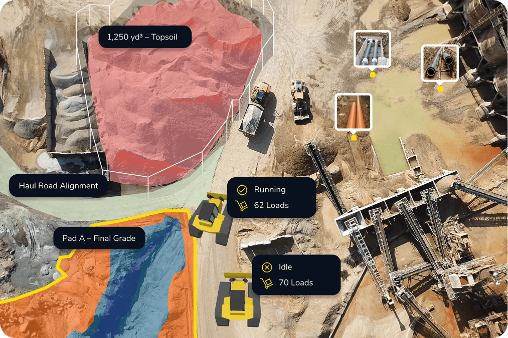 progress tracking on a worksite